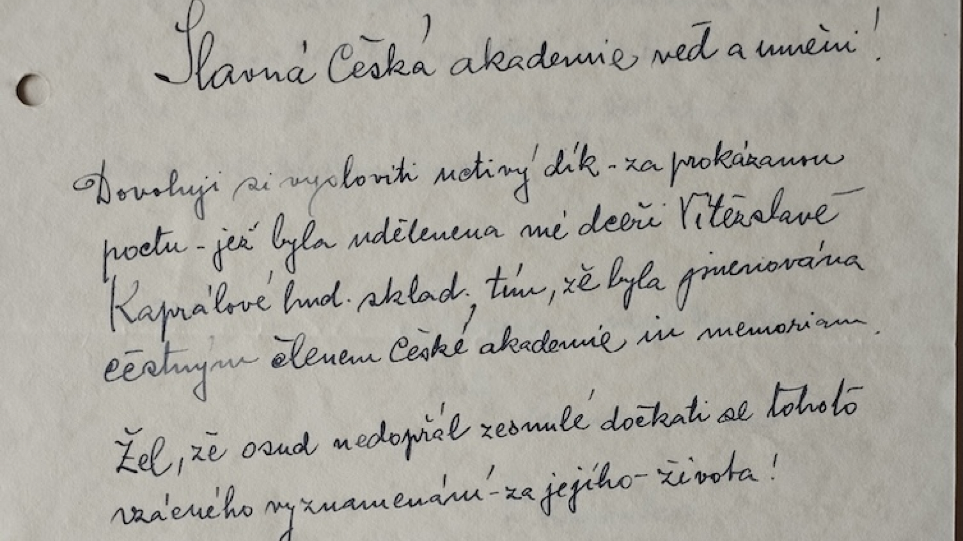 Kaprálová se před 80 lety stala členkou České akademie věd a umění in memoriam